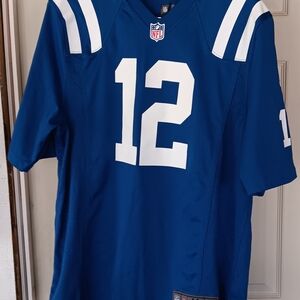 Blue Football Jersey with White Accents